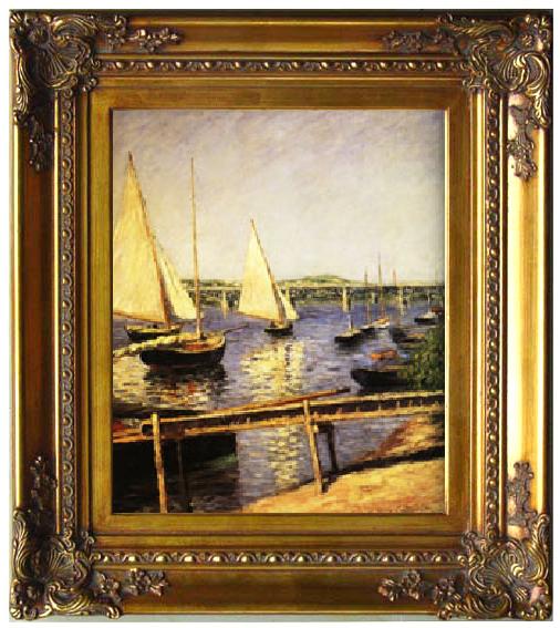 framed  Gustave Caillebotte Sail Boats at Argenteuil, Ta057